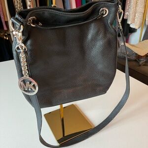 Michael Kors Black Pebbled Leather Shoulder Bag